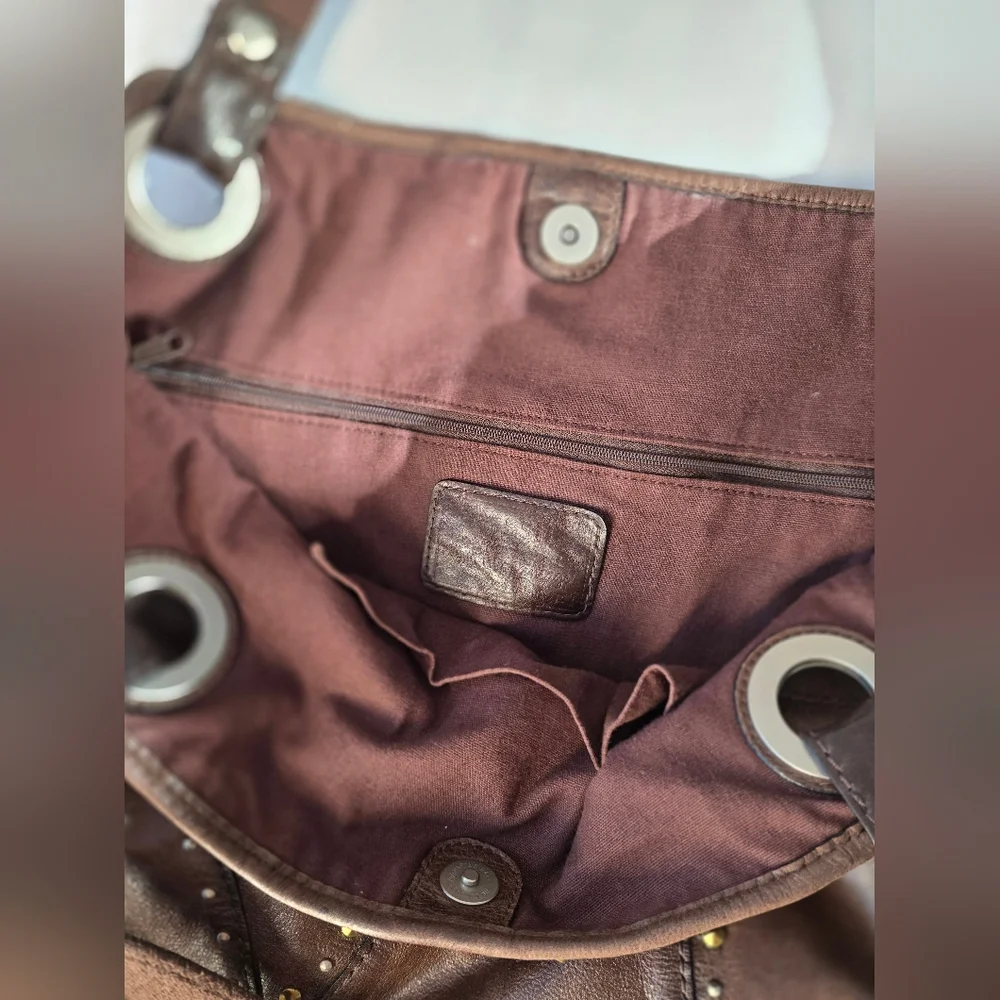 FOSSIL Vintage Brown Leather Tote Bag - Picture 10 of 10